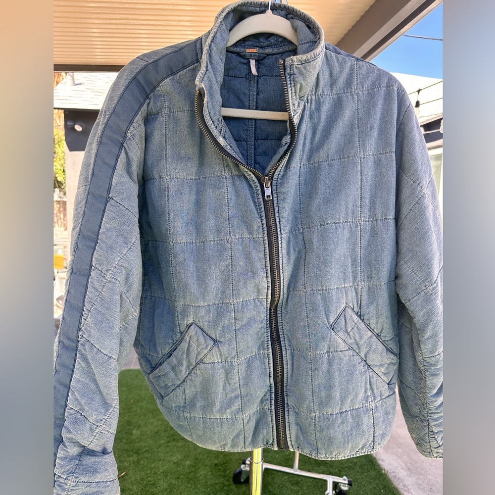 Free People dolman quilted denim jacket